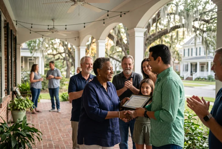 Community volunteers being thanked and celebrated at a casual recognition gathering
